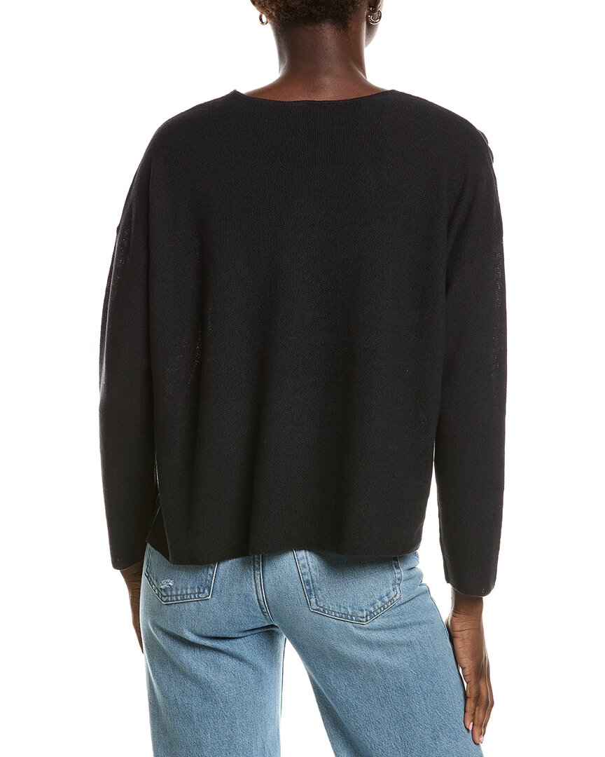 Eileen Fisher V-Neck Linen-Blend Sweater