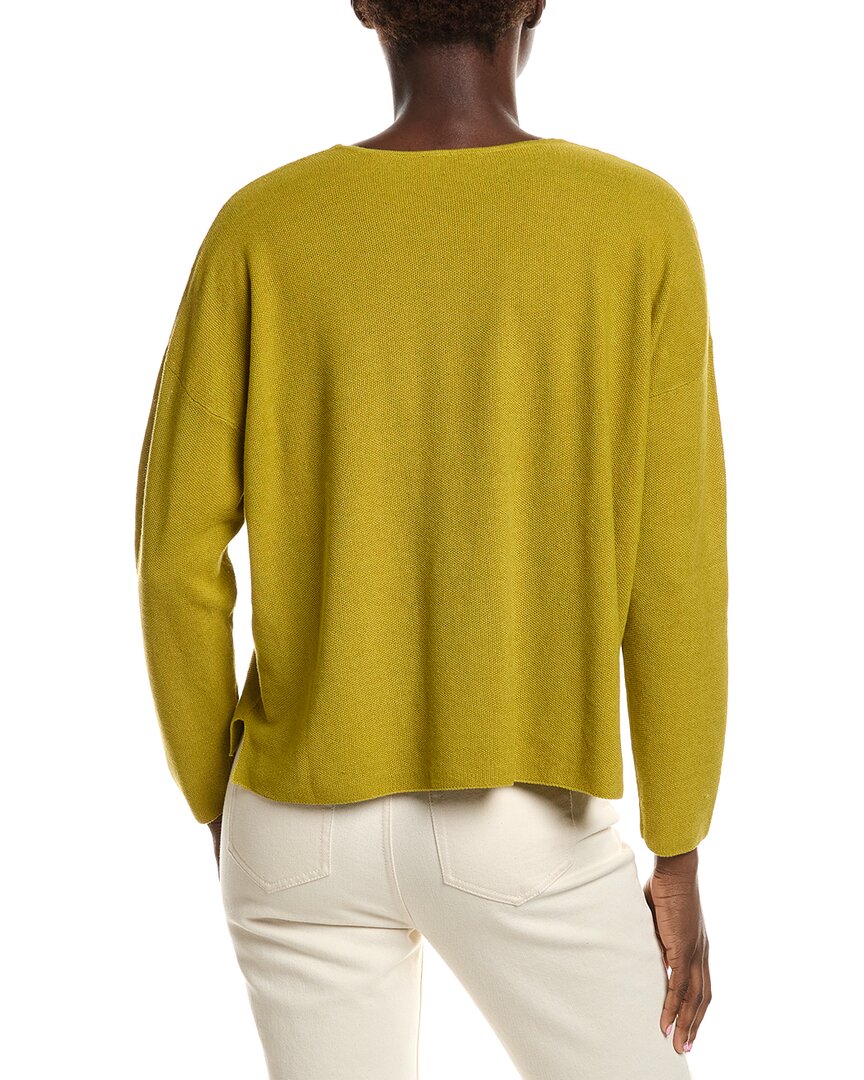 Eileen Fisher V-Neck Linen-Blend Sweater