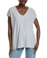 Eileen Fisher V Neck Linen-Blend Tunic