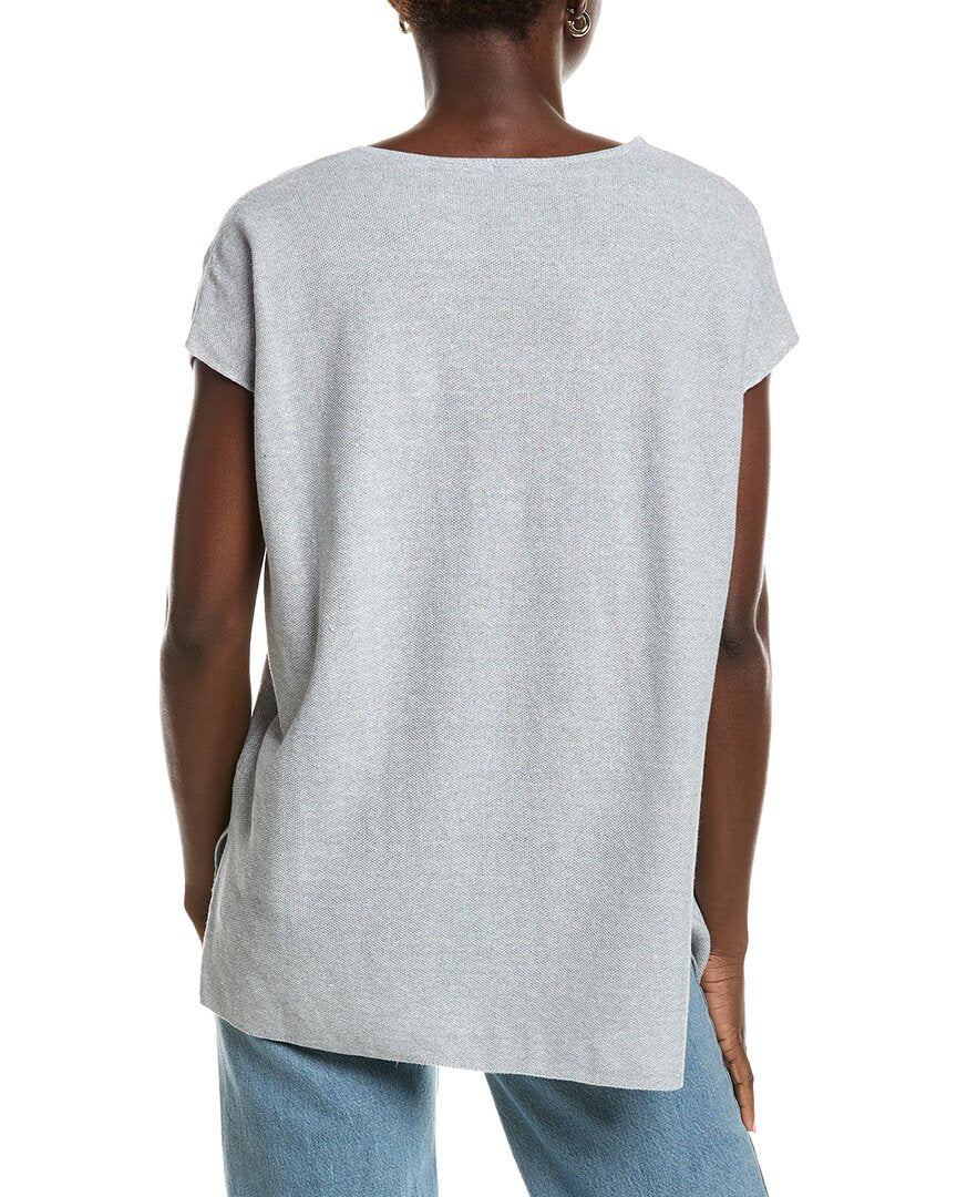 Eileen Fisher V Neck Linen-Blend Tunic