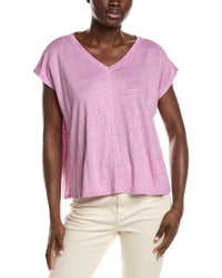 Eileen Fisher V-Neck Square Linen T-Shirt