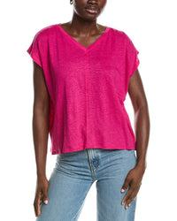 Eileen Fisher V-Neck Square Linen T-Shirt