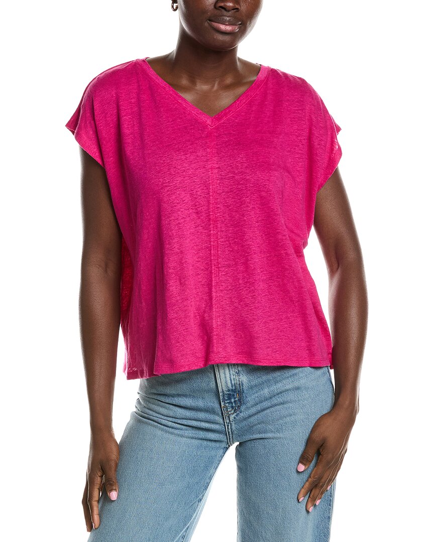 Eileen Fisher V-Neck Square Linen T-Shirt