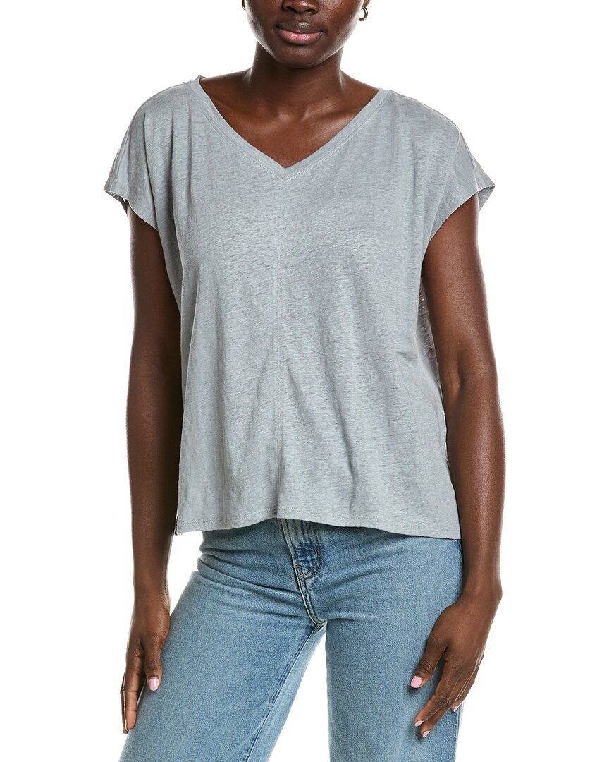 Eileen Fisher V-Neck Square Linen T-Shirt