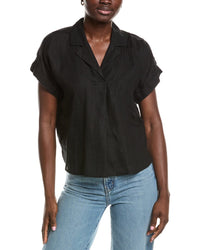 Eileen Fisher Notch Collar Linen Top