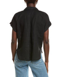 Eileen Fisher Notch Collar Linen Top