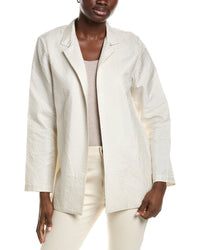 Eileen Fisher Stand Collar Silk Jacket