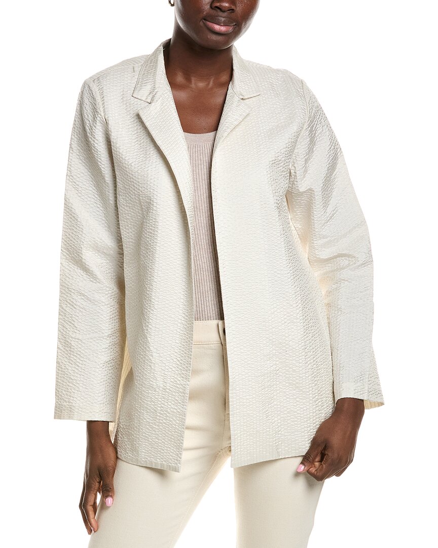 Eileen Fisher Stand Collar Silk Jacket
