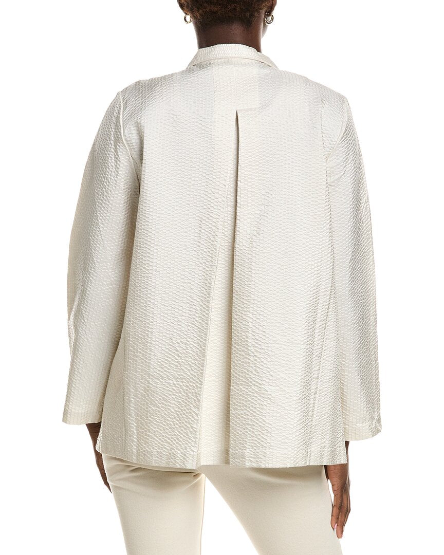 Eileen Fisher Stand Collar Silk Jacket
