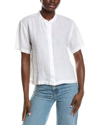 Eileen Fisher Mandarin Collar Linen Shirt