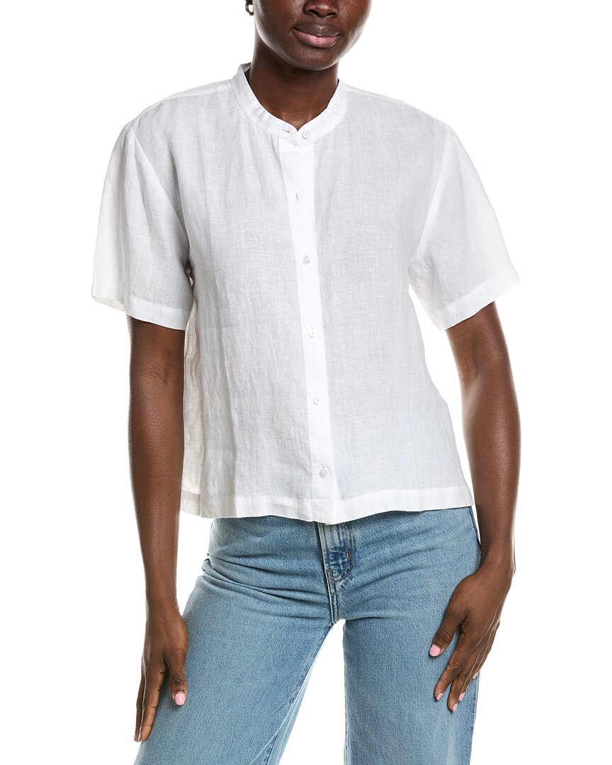 Eileen Fisher Mandarin Collar Linen Shirt