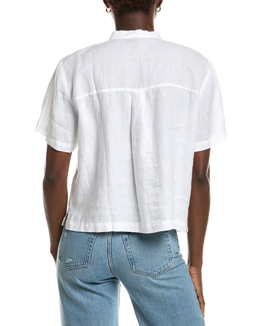 Eileen Fisher Mandarin Collar Linen Shirt