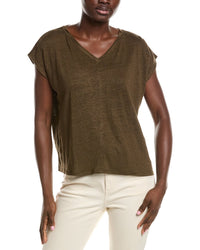 Eileen Fisher V Neck Square Linen T-Shirt