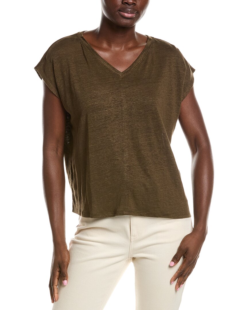 Eileen Fisher V Neck Square Linen T-Shirt