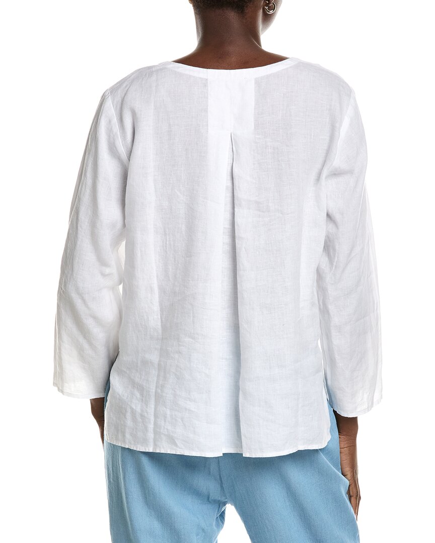 Eileen Fisher Round Neck Linen Top