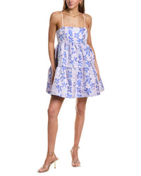Endless Rose Metallic Floral Jacquard Mini Dress