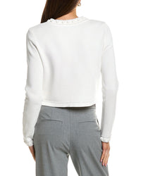 Endless Rose Flower & Pearl Trim Knit Cardigan