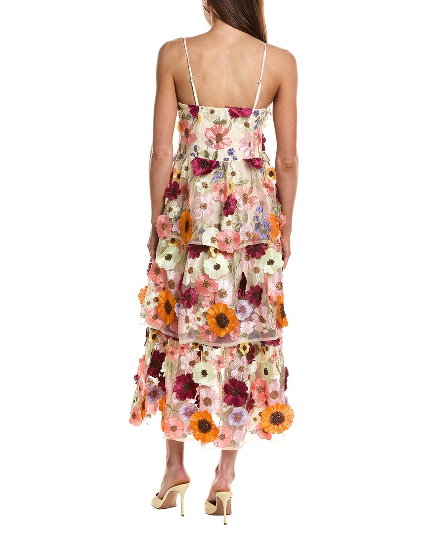 Endless Rose 3D Floral Tiered Midi Dress