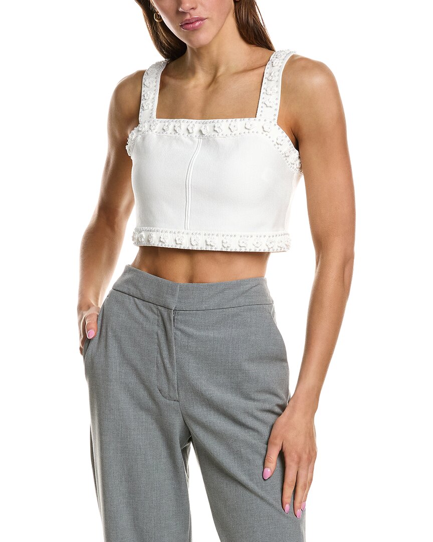 Endless Rose Flower & Pearl Trim Knit Top