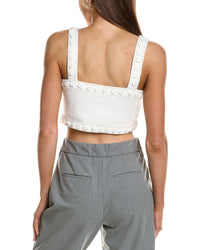 Endless Rose Flower & Pearl Trim Knit Top