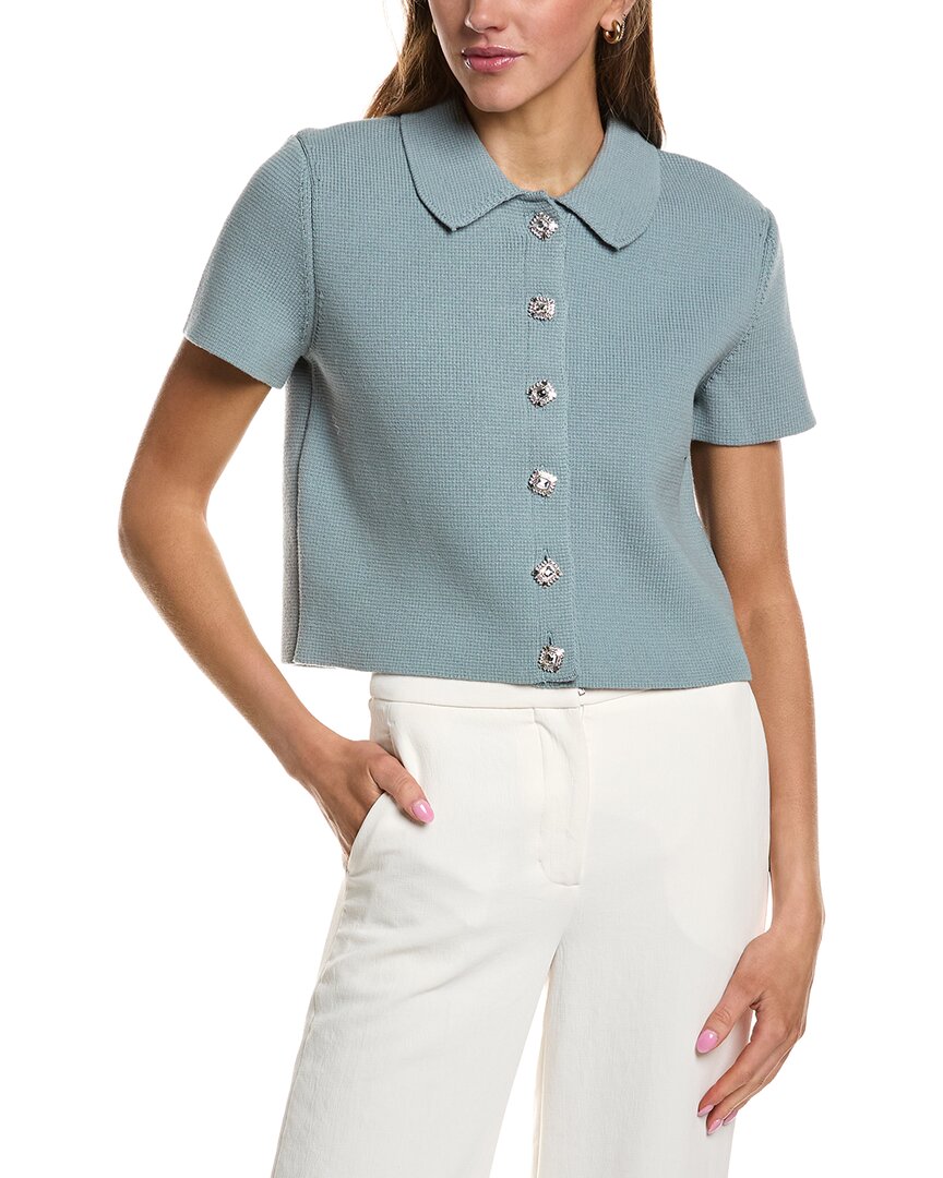 Endless Rose Jewel Buttoned Cropped Knit Top