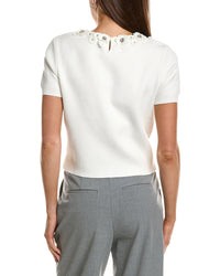Endless Rose Floral Detail Short Sleeve Sweater