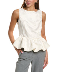 Endless Rose Jacquard Sleeveless Peplum Top