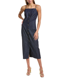 Endless Rose High Neck Denim Midi Dress