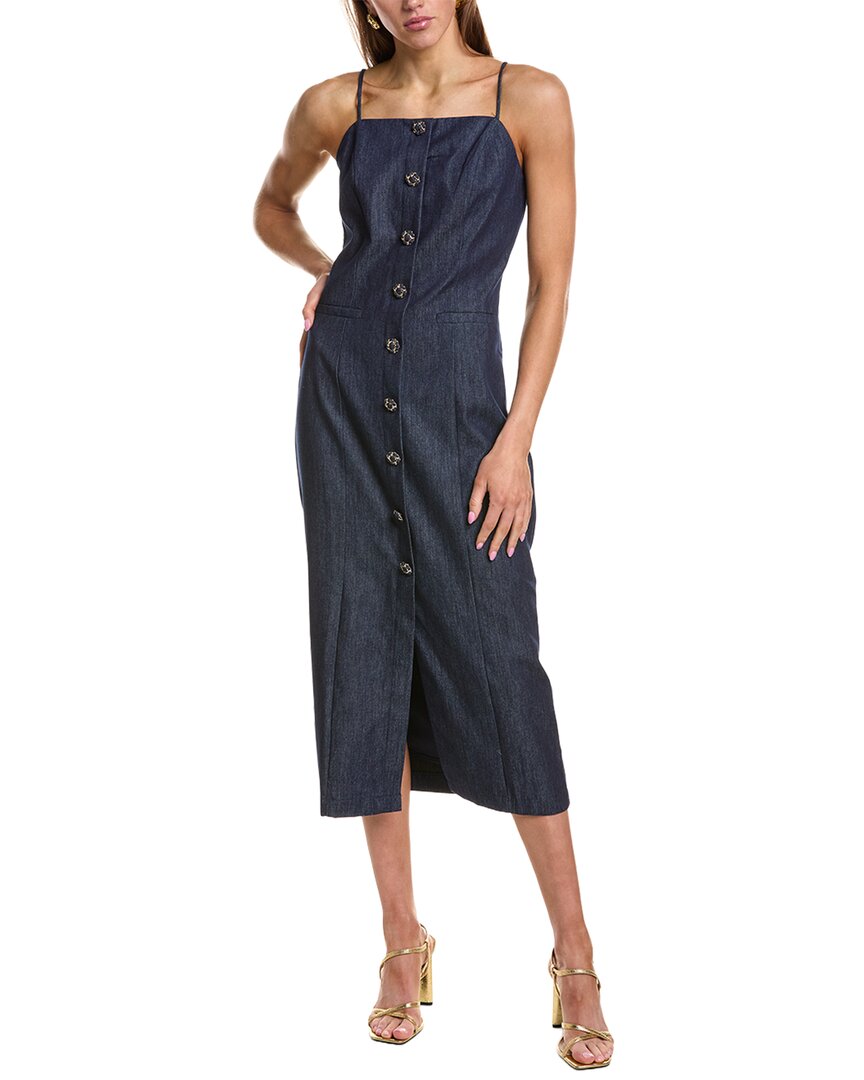 Endless Rose High Neck Denim Midi Dress
