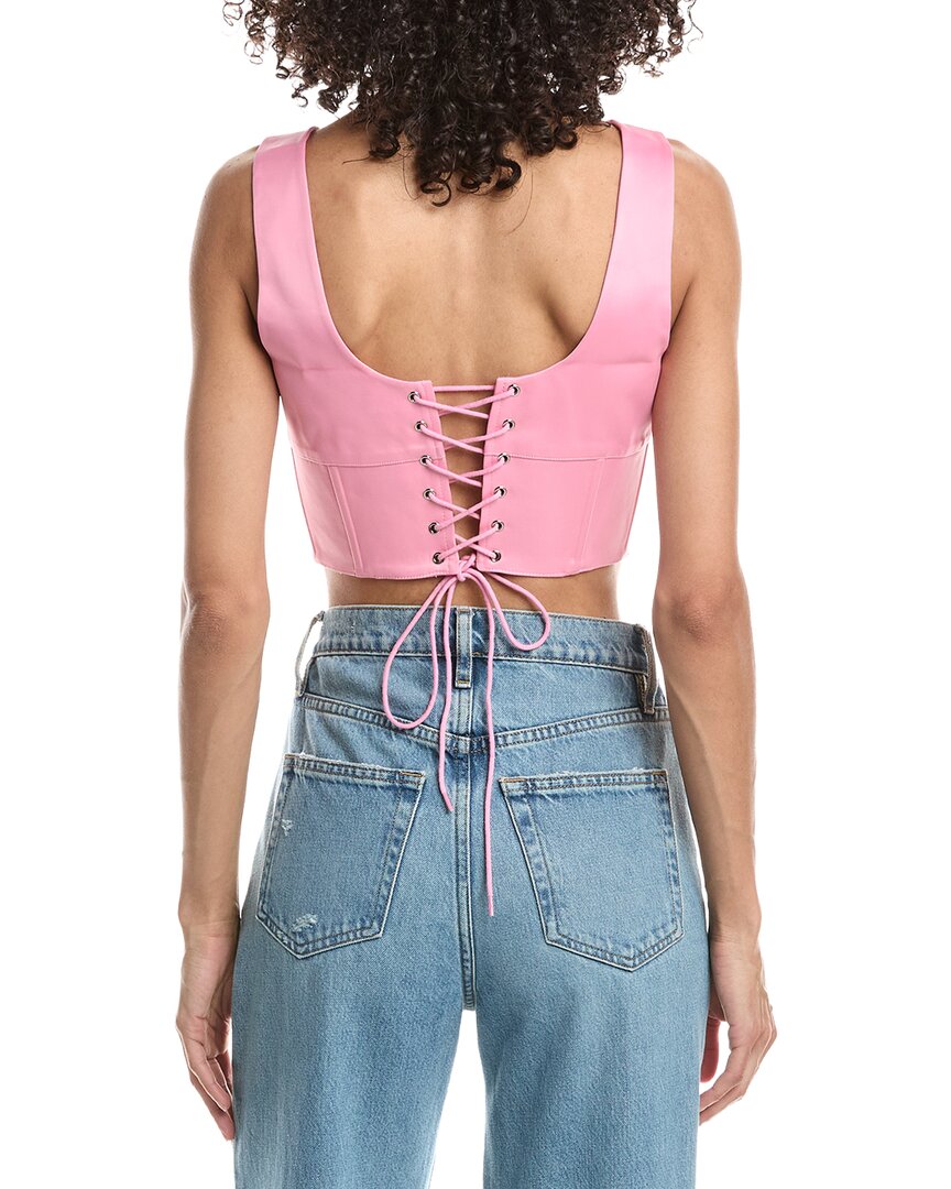 Guizio Satin Beaded Lace-Up Bustier