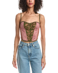 Guizio Satin Lace Panel Bustier
