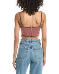 Guizio Satin Lace Panel Bustier
