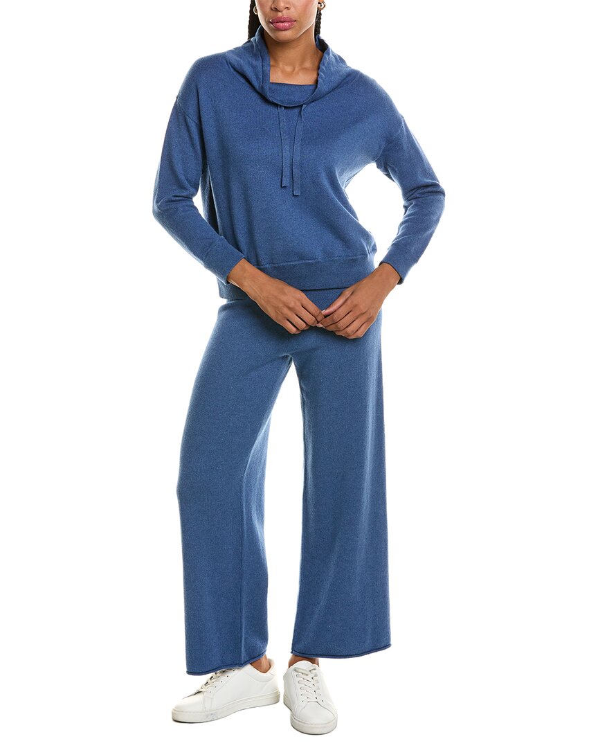 Hannah Rose Hannah Rose Cashmere-Blend Terry Stitch Cowl Neck Sweater & Pant Set