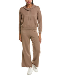 Hannah Rose Hannah Rose Cashmere-Blend Terry Stitch Cowl Neck Sweater & Pant Set