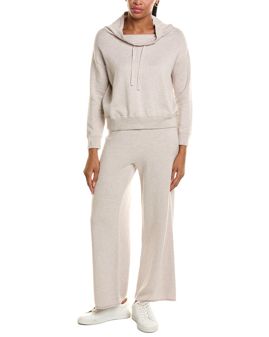 Hannah Rose Hannah Rose Cashmere-Blend Terry Stitch Cowl Neck Sweater & Pant Set