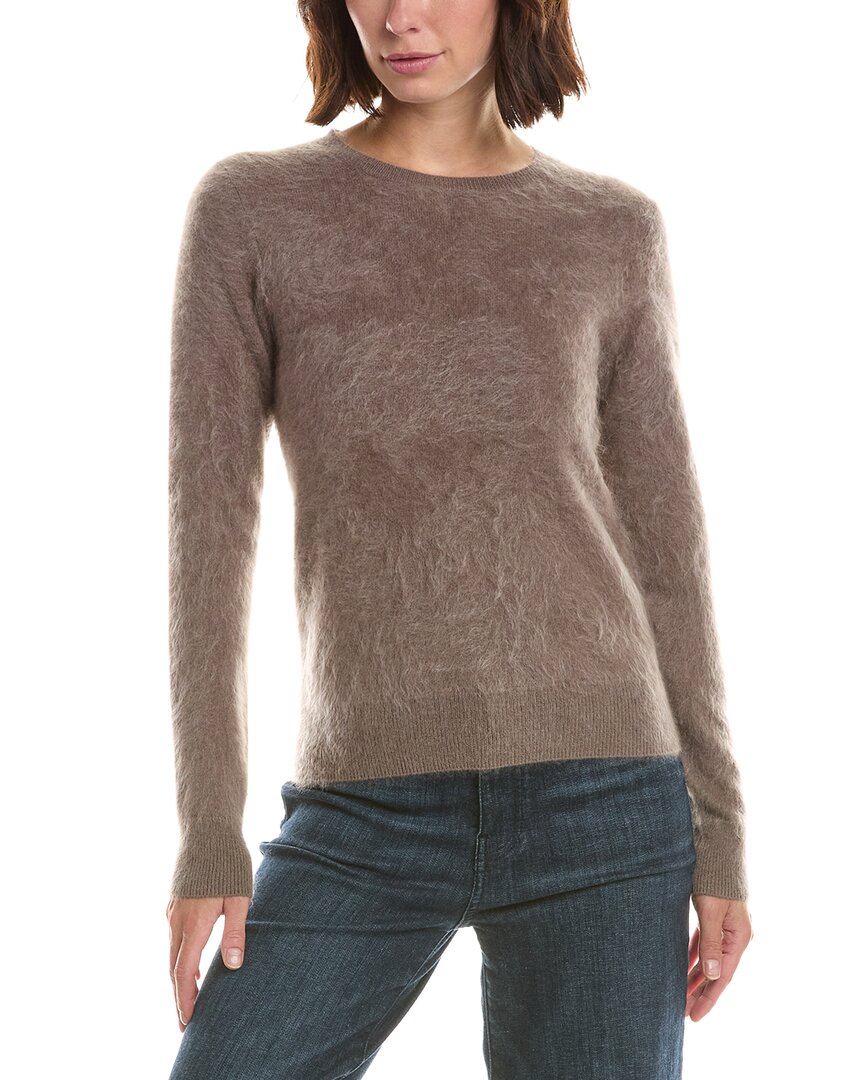 Sofiacashmere Brushed Jersey Crewneck 100% Cashmere Sweater