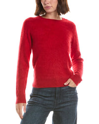 Sofiacashmere Brushed Jersey Crewneck 100% Cashmere Sweater