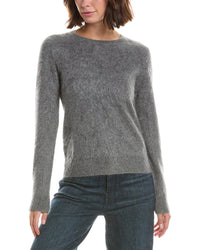 Sofiacashmere Brushed Jersey Crewneck 100% Cashmere Sweater