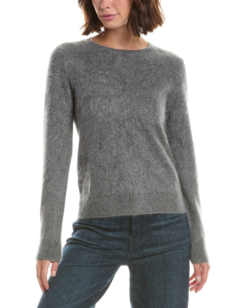 Sofiacashmere Brushed Jersey Crewneck 100% Cashmere Sweater
