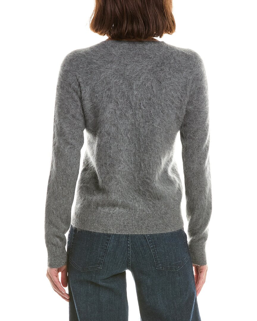 Sofiacashmere Brushed Jersey Crewneck 100% Cashmere Sweater