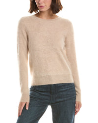 Sofiacashmere Brushed Jersey Crewneck 100% Cashmere Sweater