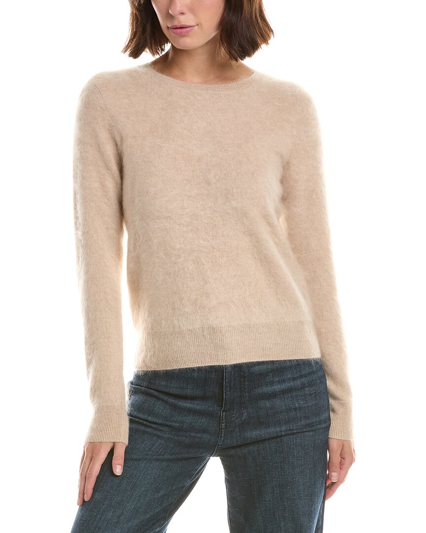Sofiacashmere Brushed Jersey Crewneck 100% Cashmere Sweater