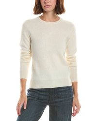 Sofiacashmere Brushed Jersey Crewneck 100% Cashmere Sweater