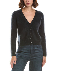 Sofiacashmere Brushed Cashmere Cropped 100% Cashmere Cardigan
