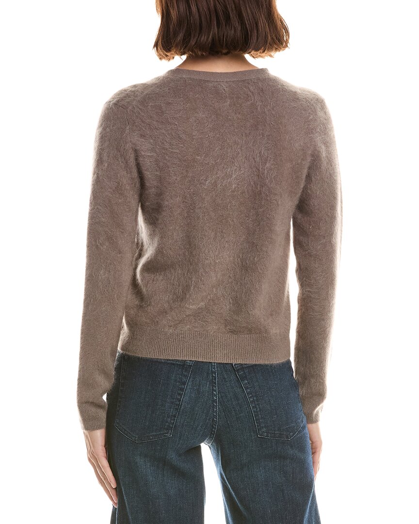sofiacashmere Sofiacashmere Brushed Cashmere Cropped 100% Cashmere Cardigan