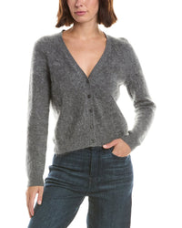 Sofiacashmere Brushed Cashmere Cropped 100% Cashmere Cardigan