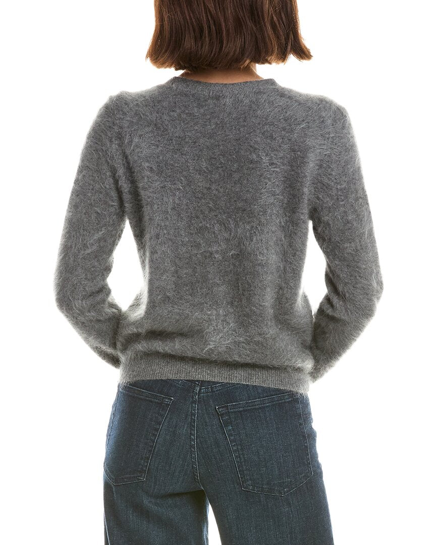 Sofiacashmere Brushed Cashmere Cropped 100% Cashmere Cardigan