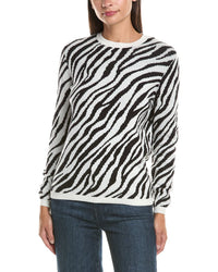 Hannah Rose Hannah Rose Cashmere-Blend Leopard Sweater
