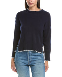 Hannah Rose Hannah Rose 100% Cashmere Whipstitch Sweater