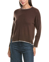 Hannah Rose Hannah Rose 100% Cashmere Whipstitch Sweater